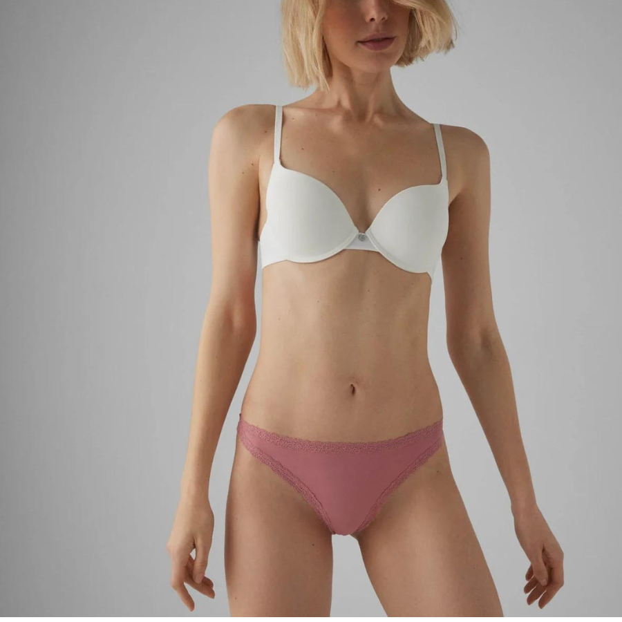 TANGA LISO CON DETALLE EN LOS BORDES ROSA - Imagen 2