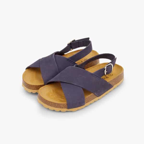 SANDALIAS UNISEX TIRAS CRUZADAS EN NOBUCK