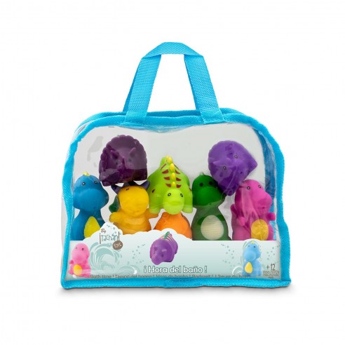 BOLSA FIGURAS DE BAÑO DINOSAURIOS X8 TACHAN.