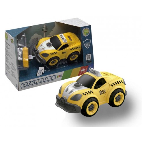 Coche taxi con sonido desmontable con destornillador