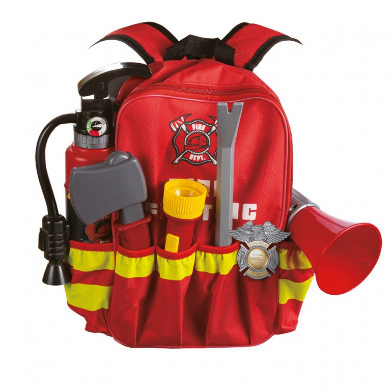 MOCHILA DE BOMBERO CON 6 ACCESORIOS