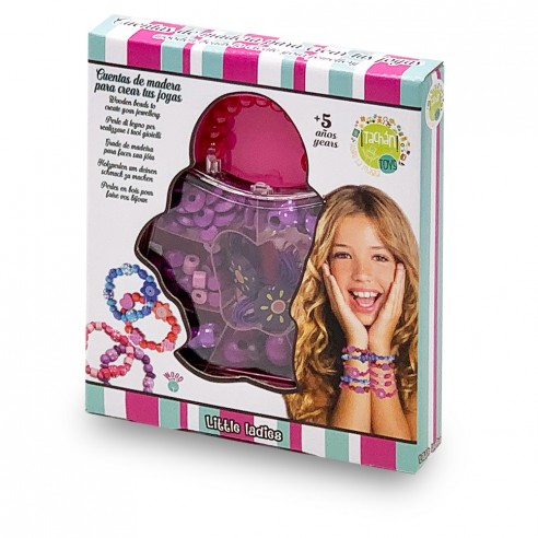 Set cuentas de madera de color morado